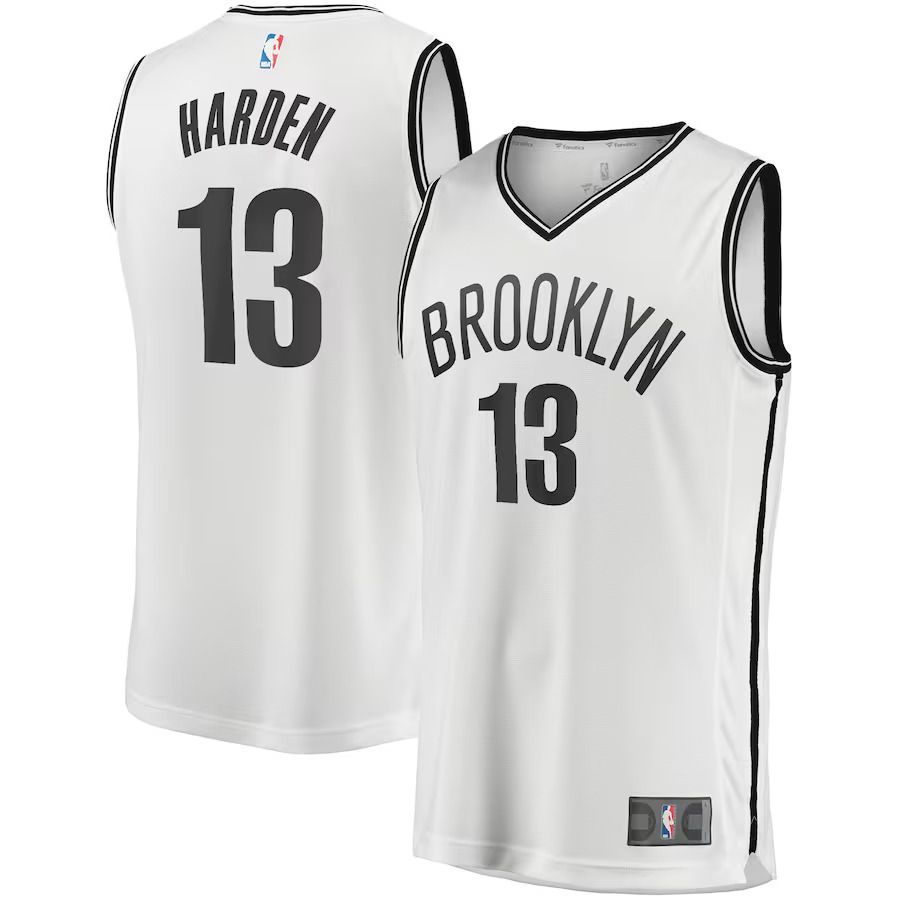 Men Brooklyn Nets 13 James Harden Fanatics Branded White Fast Break Replica NBA Jersey